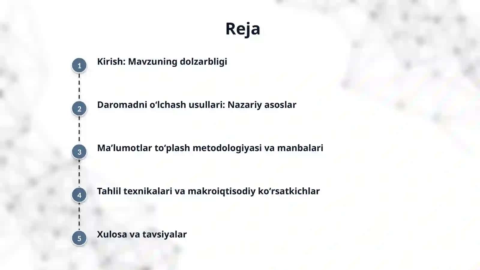 RIVOJLANISH IQTISODIYOTDA DAROMADLARNI OʻLCHASH USULLARI BOʻYICHA MAʼLUMOTLAR TOʻPLASH VA TAHLIL QILISH 2