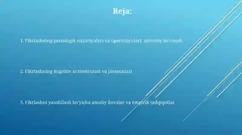 Fikrlashning axborotni qayta ishlash nazariyasi 2