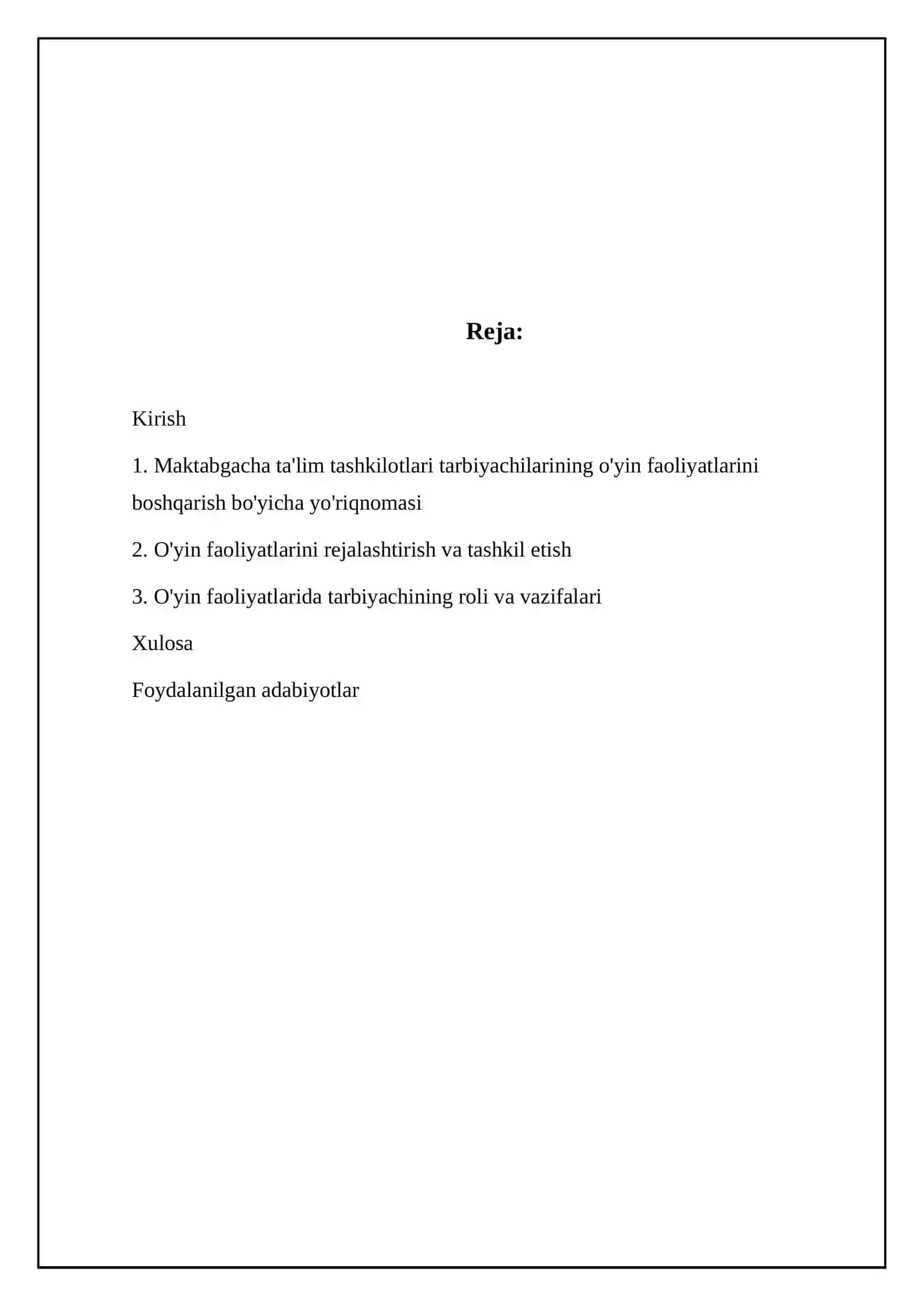 MTT tarbiyachisining o‘yin faoliyatiga rahbarlik qilishi 2