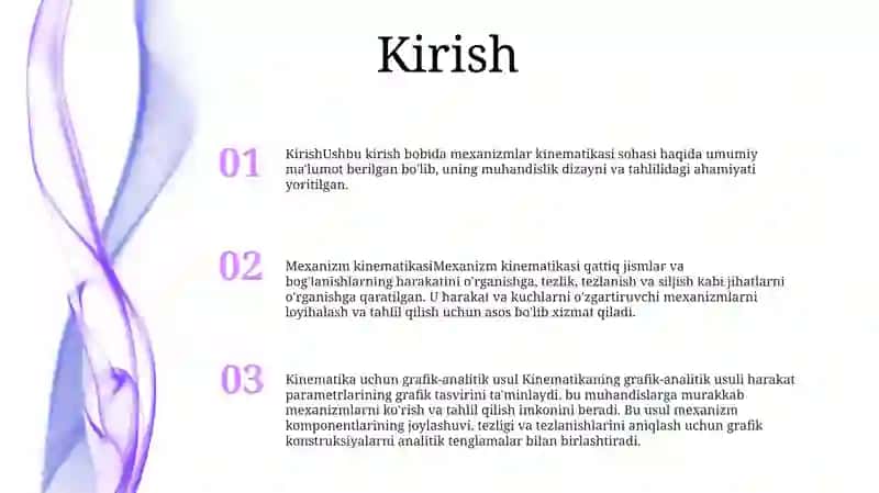 Mexanizmlarning Kinematikasi. Kinematikaning Grafiko-Analitik Usuli 2