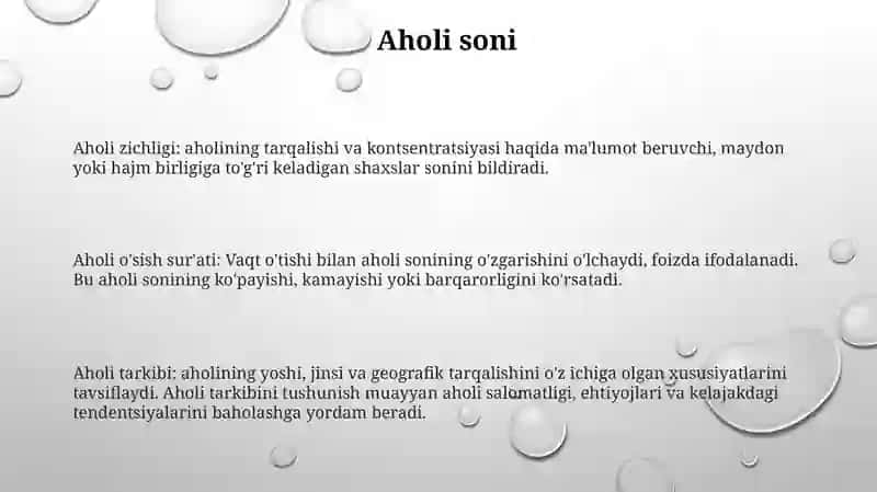 Aholi Statistikasi 2