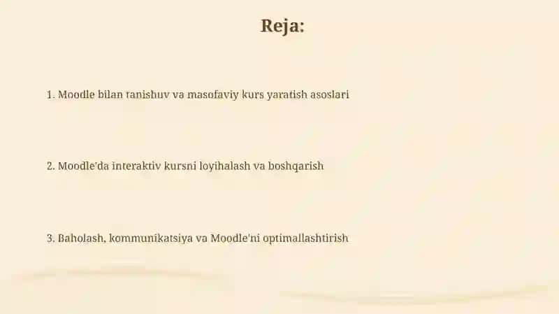 Moodle tizimi bilan tanishuv 2