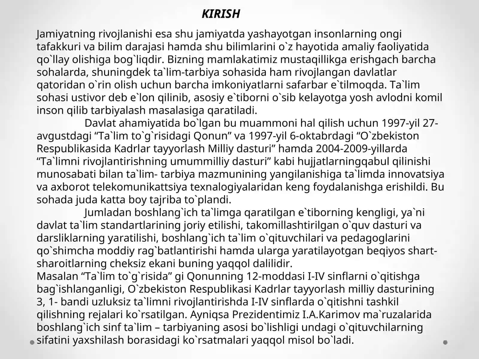 Og`zaki hisoblash malakasini shakllantirish 2