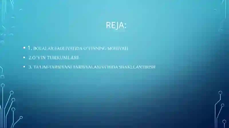 O’yinning bolalar faoliyatidagi o’rni. o’yin bolalarga ta’lim tarbiya berishning metod va usuli 2