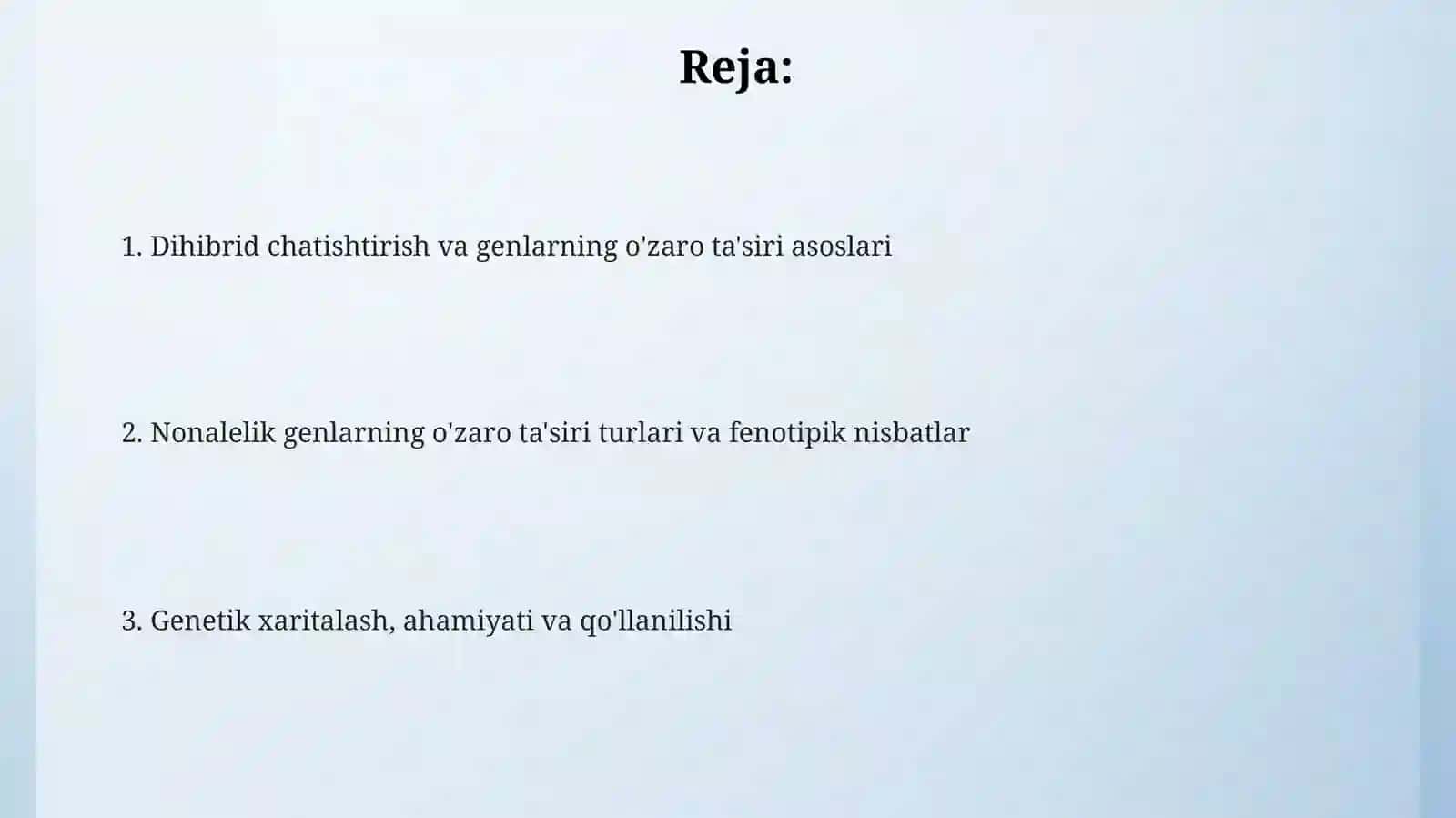 Dihibrid chatishtirish va genlarning o'zaro ta'siri asoslari 2