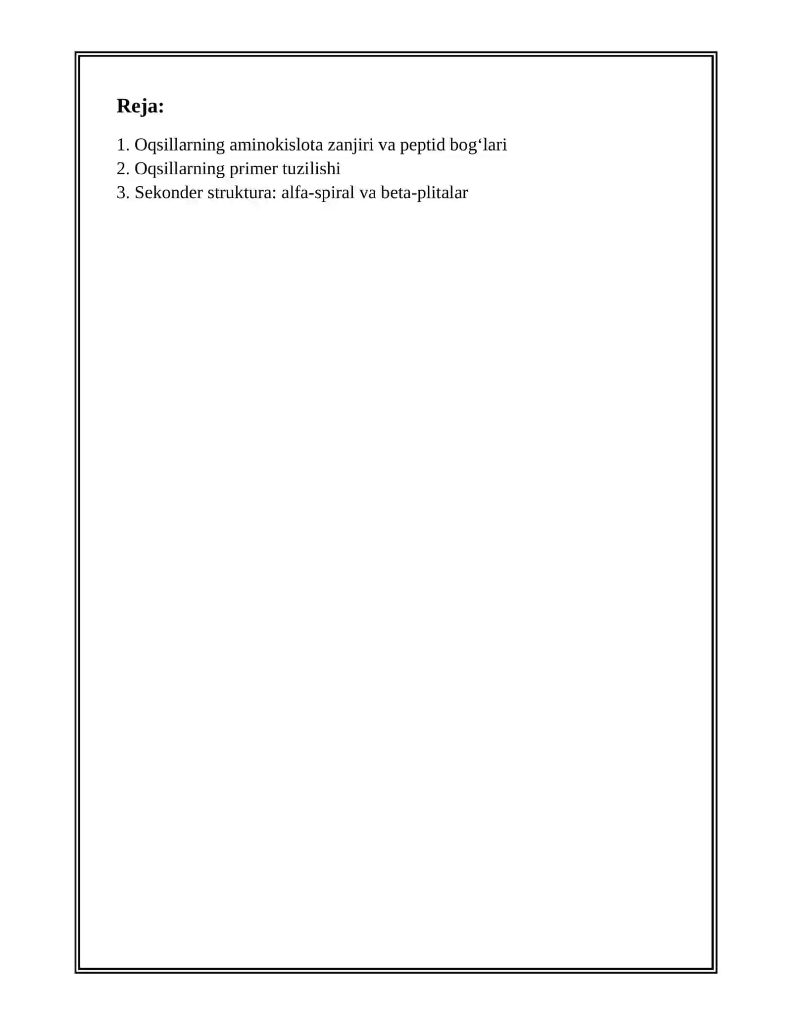 OQSILLARNING TUZILISHI.OQSILLARNING POST TRANSLYASION MODIFIKATSIYASI 2