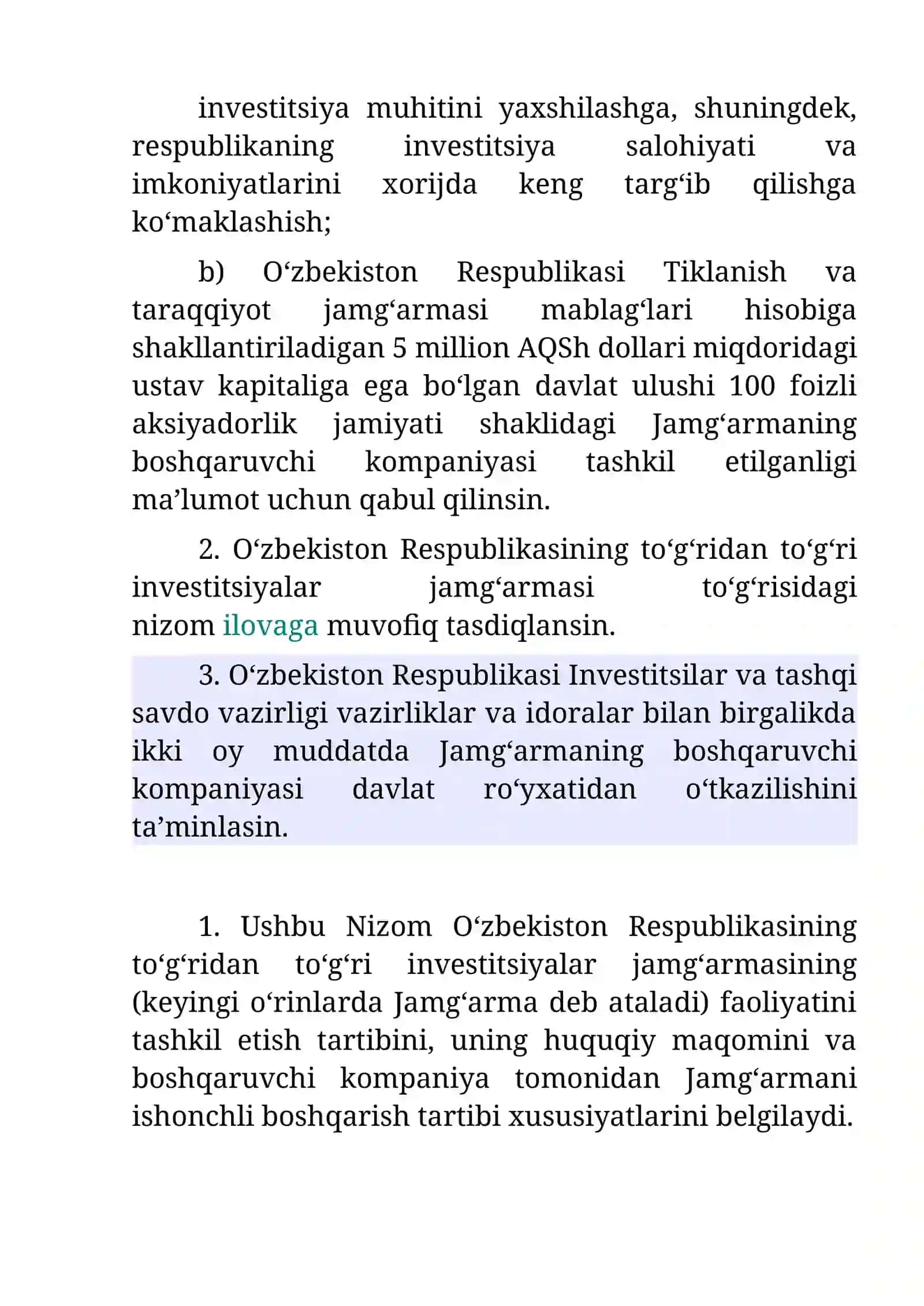 O‘zbekiston Respublikasi Prezidentining Harakatlar strategiyasi farmoni 2