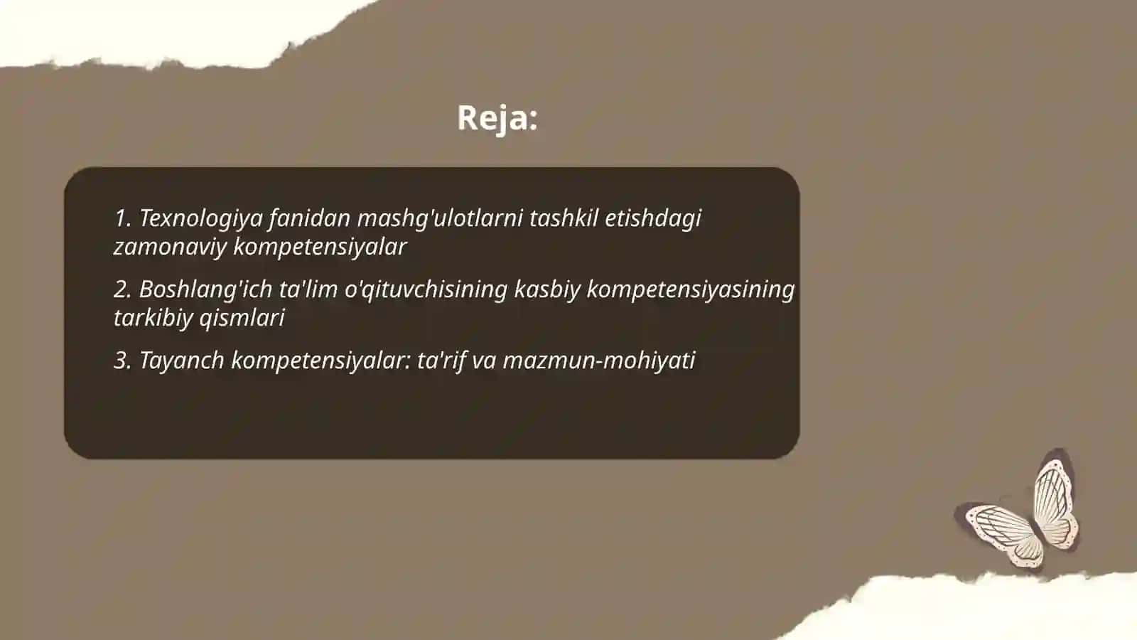 Texnalogiya fanidan mashg'ulotlarni tashkil qilishning zamonaviy kompetensiyalari 2