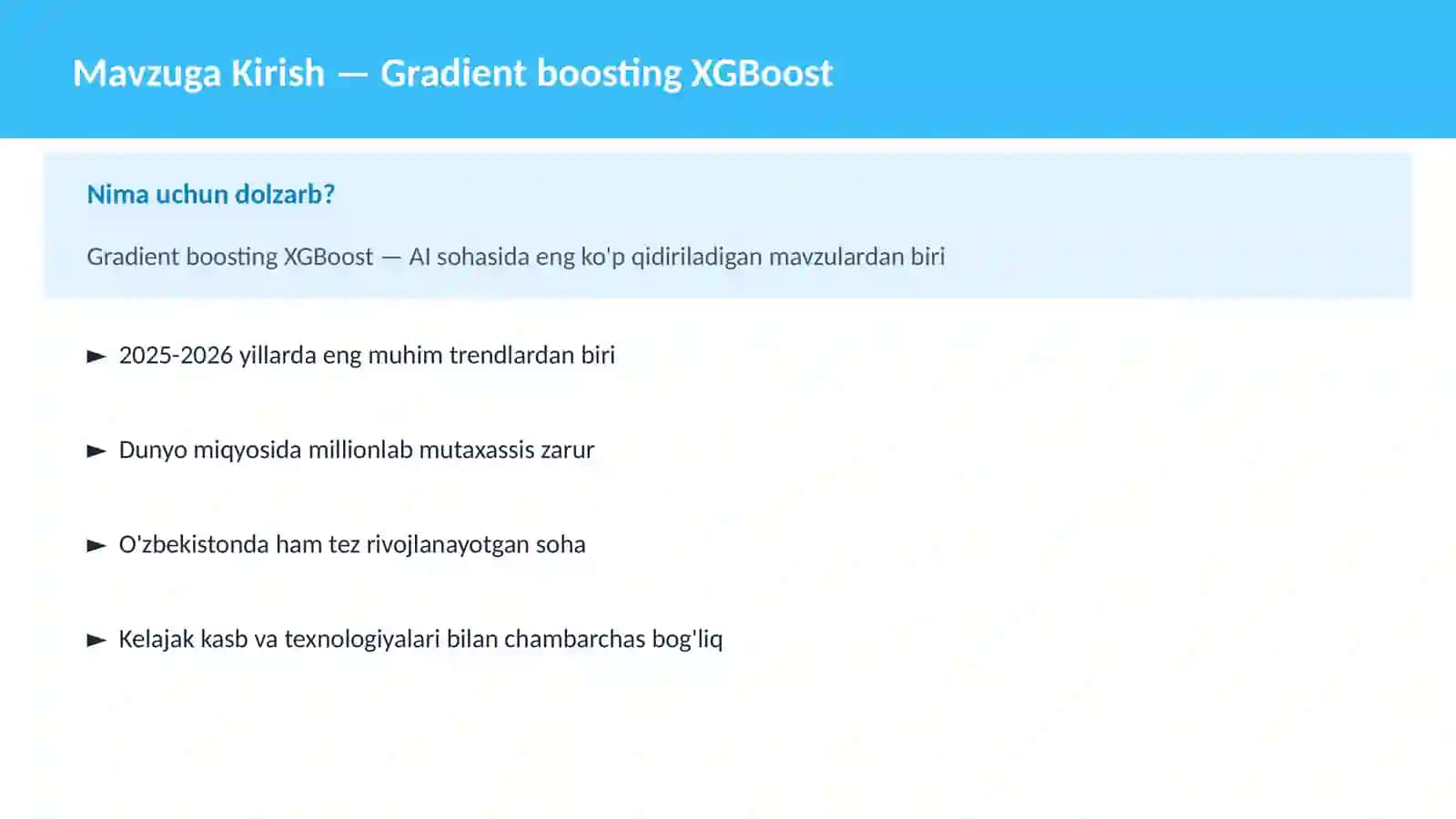 AI | MACHINE LEARNING ASOSLARI 2