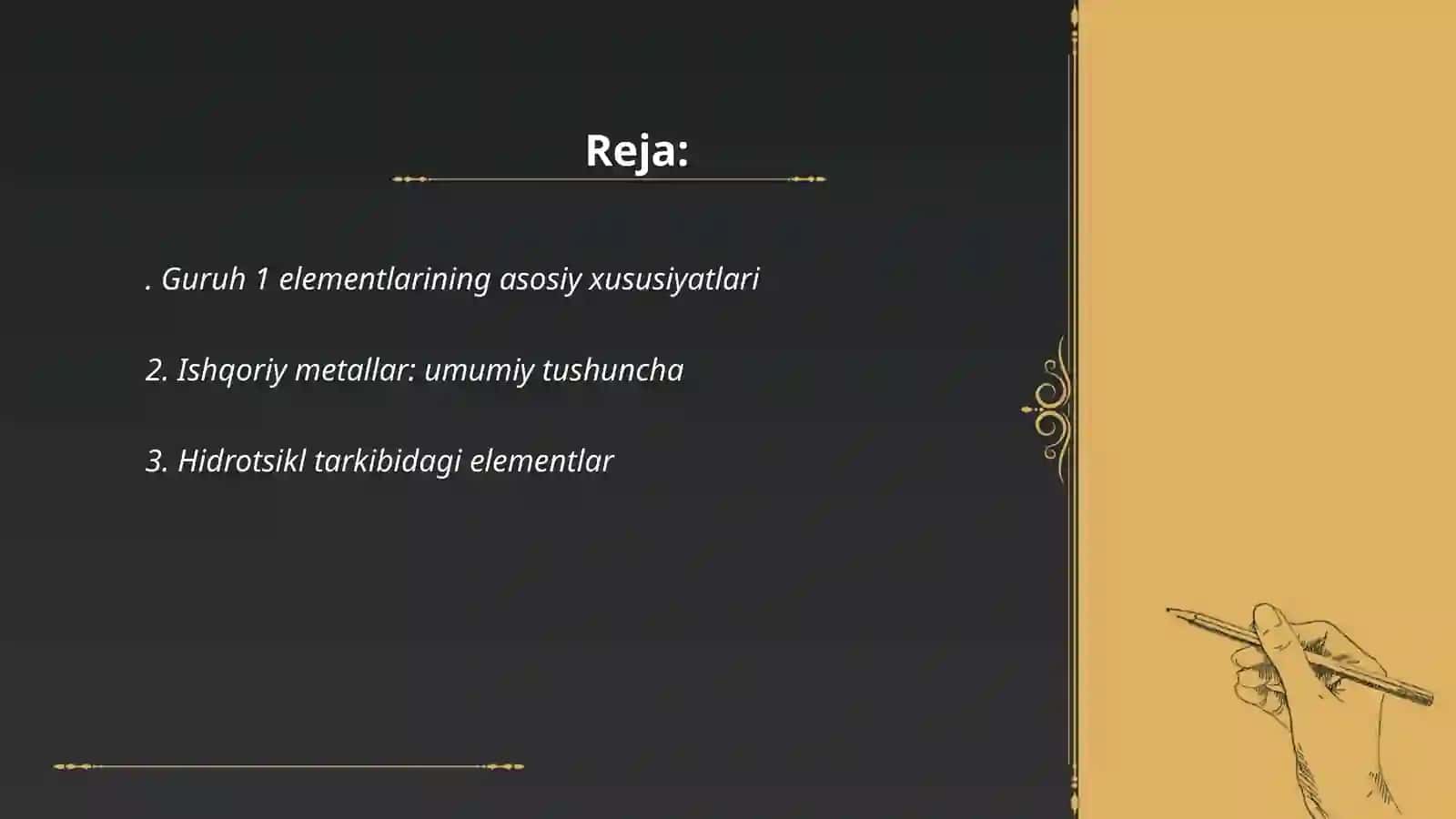 1 guruh elementlari taqdimot ishi 2