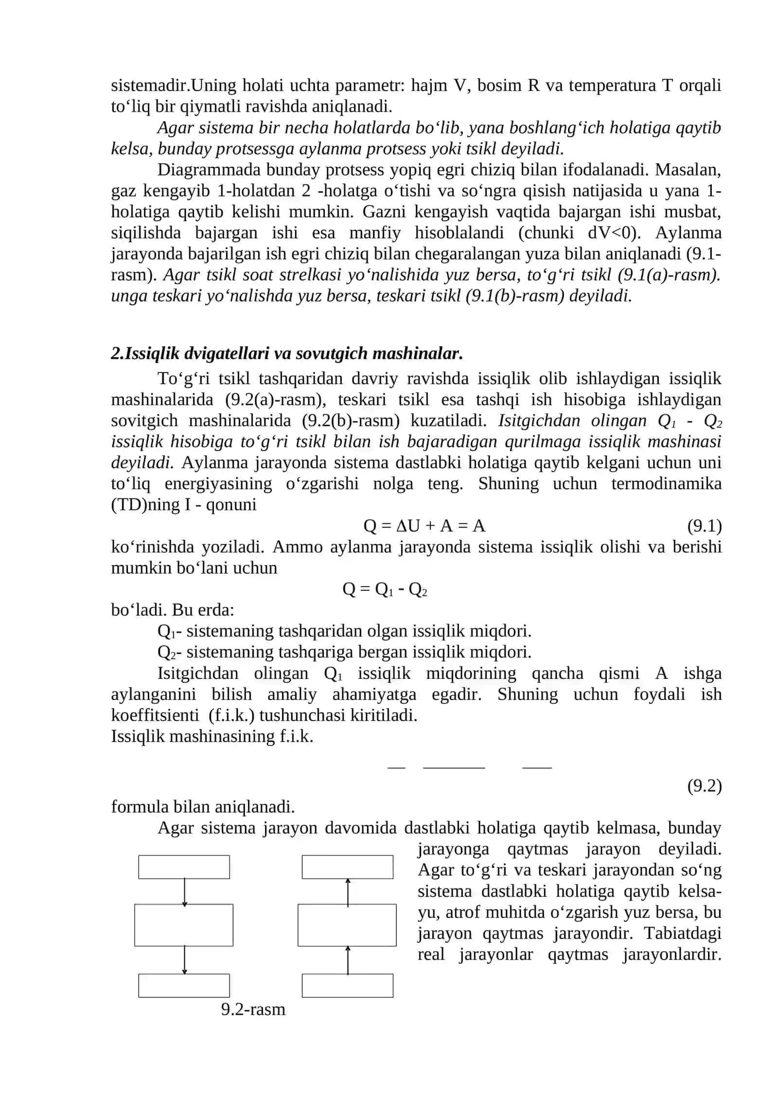 TERMODINАMIKАNING II QONUNI 2