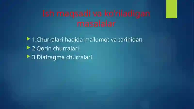 Qorinbo’shlig’Iichkichurralari 2