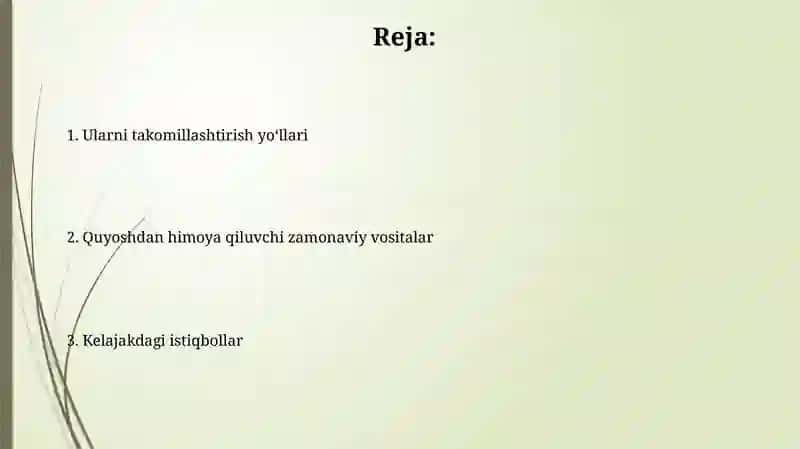 Zamonaviy quyosh himoya vositalari va ularni takomillashtirish yo'llari 2