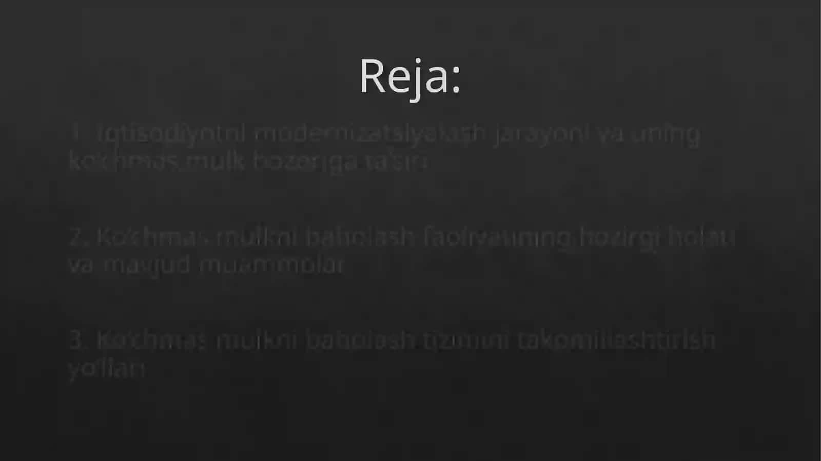 Iqtisodiyotnimodernizatsiyalash sharoiti da ko'chmas mulkni baholash faoliyatini rivojlantirish muammolari 2