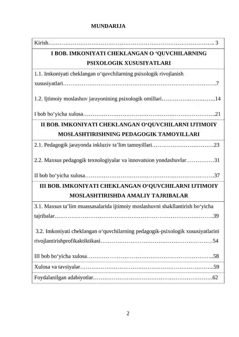 IMKONIYATI CHEKLANGAN O‘QUVCHILARNI IJTIMOIY MOSLASHTIRISHNING PEDAGOGIK-PSIXOLOGIK JIHATLARI 2