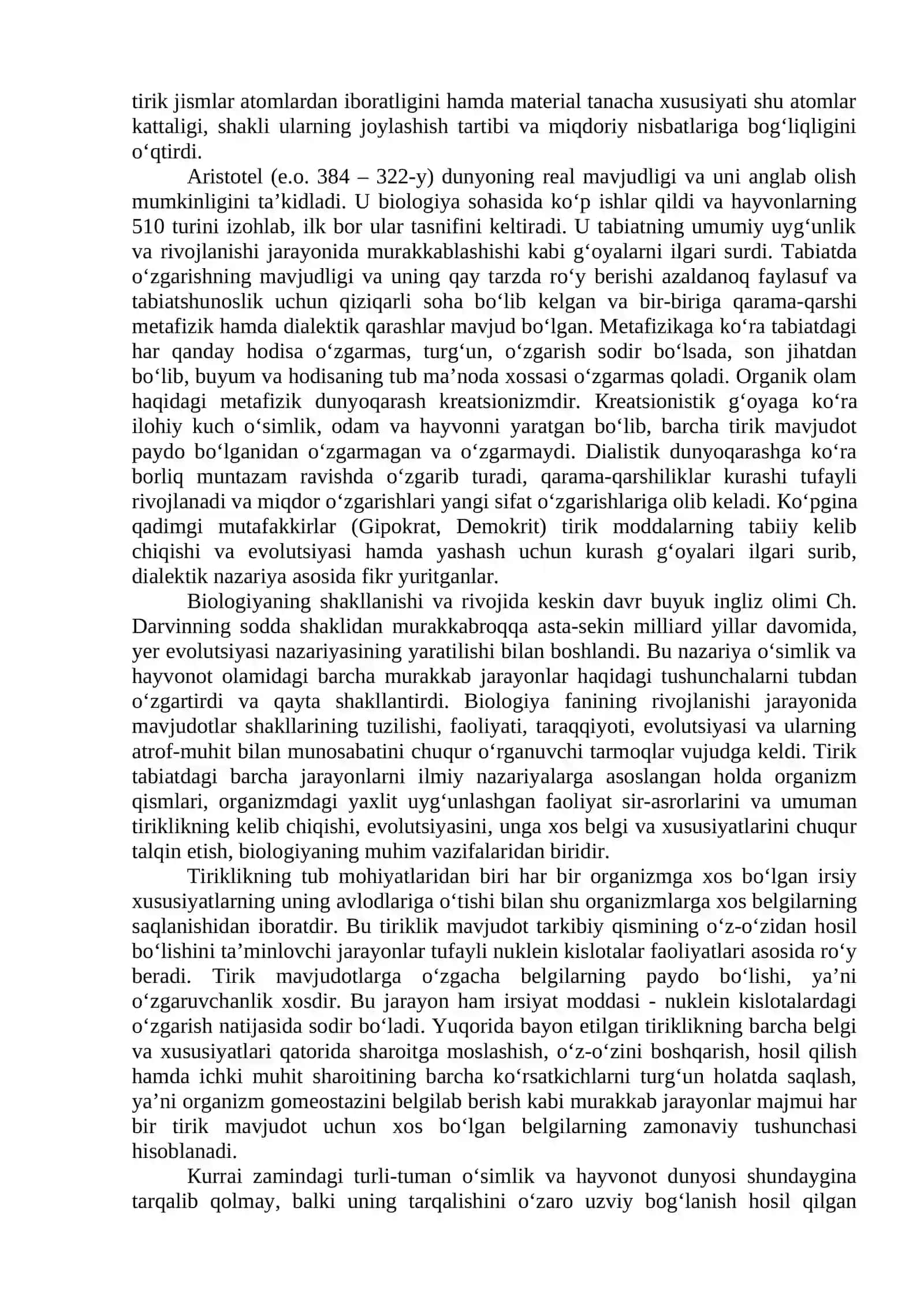Biologiya faning vazifasi, o‘rganadigan sohalari va uslublari 2