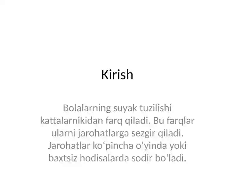 Bolalarda O‘ziga Xos Jarohatlanish 2