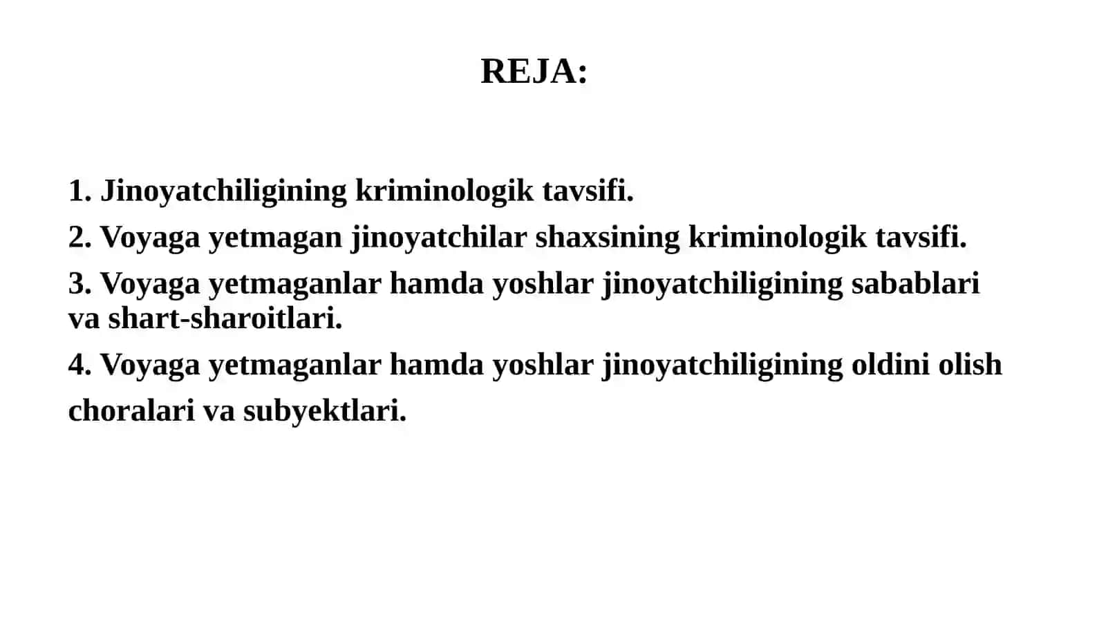 Voyaga yetmaganlar va yoshlar jinoyatchiligining kriminologik tavifi va oldini olish 2