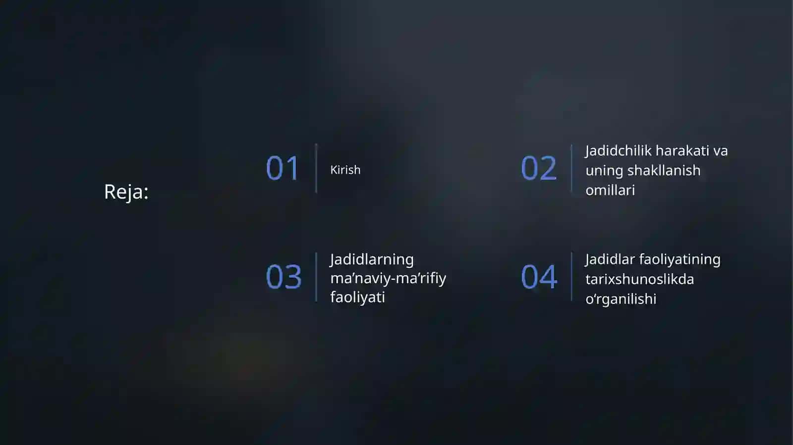 Jadidlarning ma'naviy ma'rifiy faoliyati tarixshunosligini o'rganish prezentatsiya 2