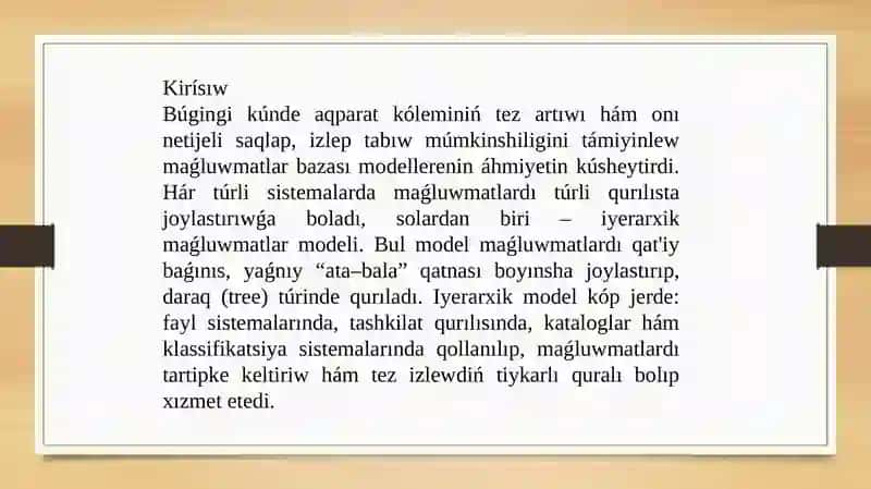 Iyerarxik mag'luwmatlar modeli 2