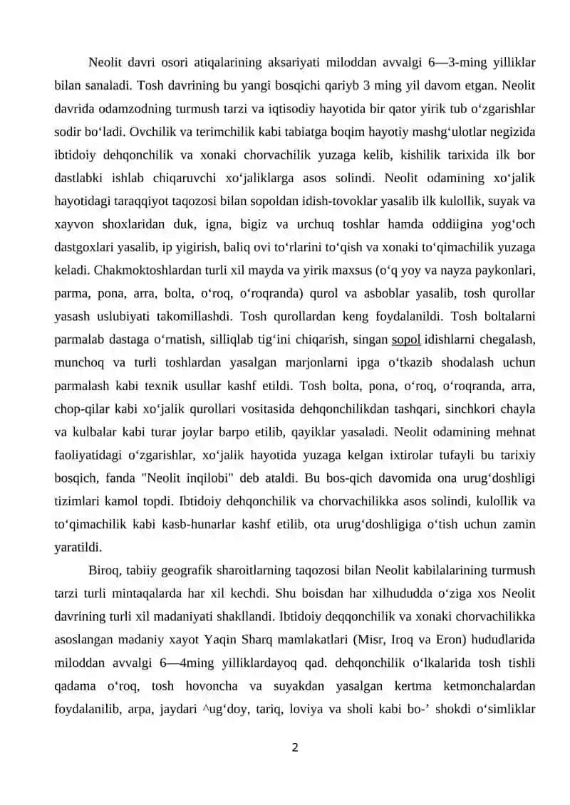 Oʻrta Osiyodagi neolit davri — ibtidoiy manzilgohlari 2