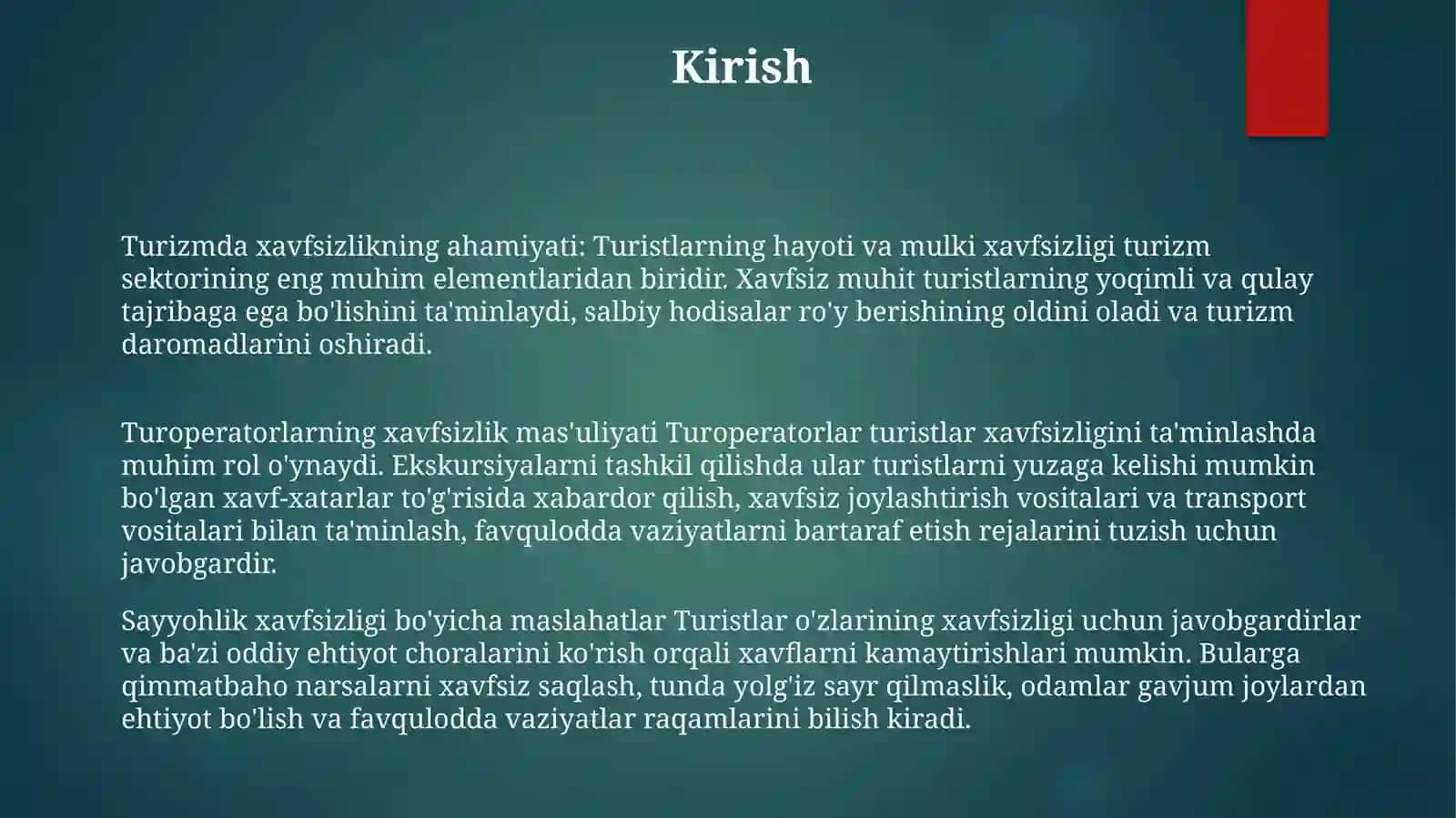 Turoperatorlik Faoliyatida TuristlarXavfsizliginiTaminlash 2
