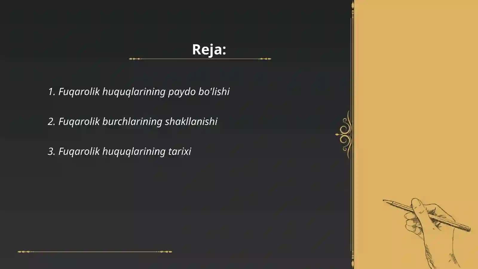 Fuqarolik huquqi va burchlarini vujudga kelishi 2