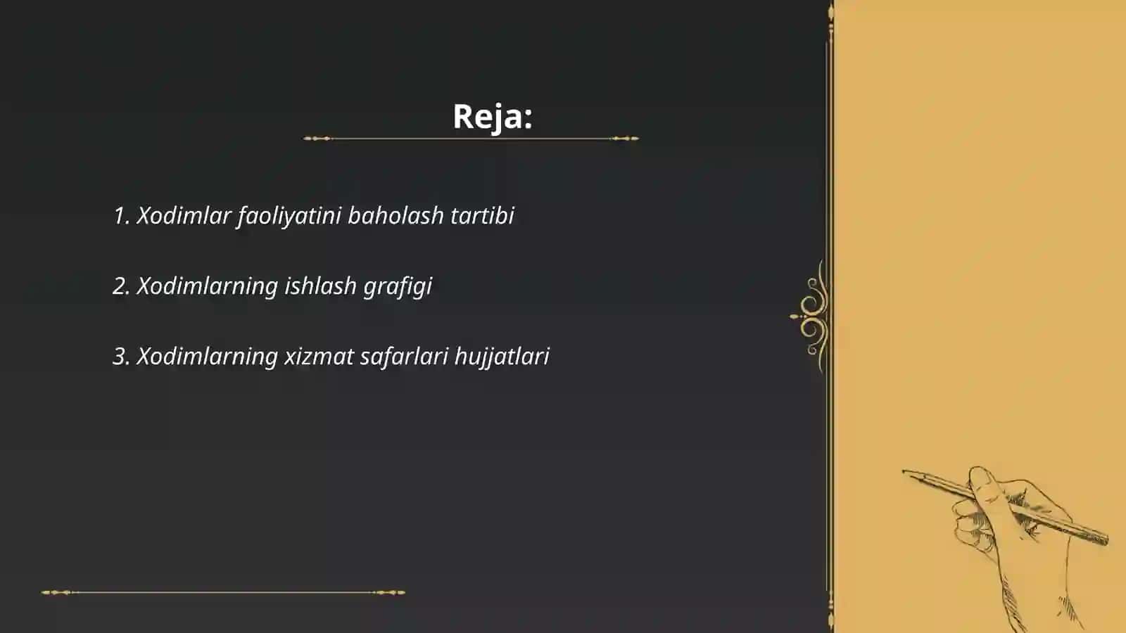 Xodimlar faoliyatiga doir hujjatlar 2