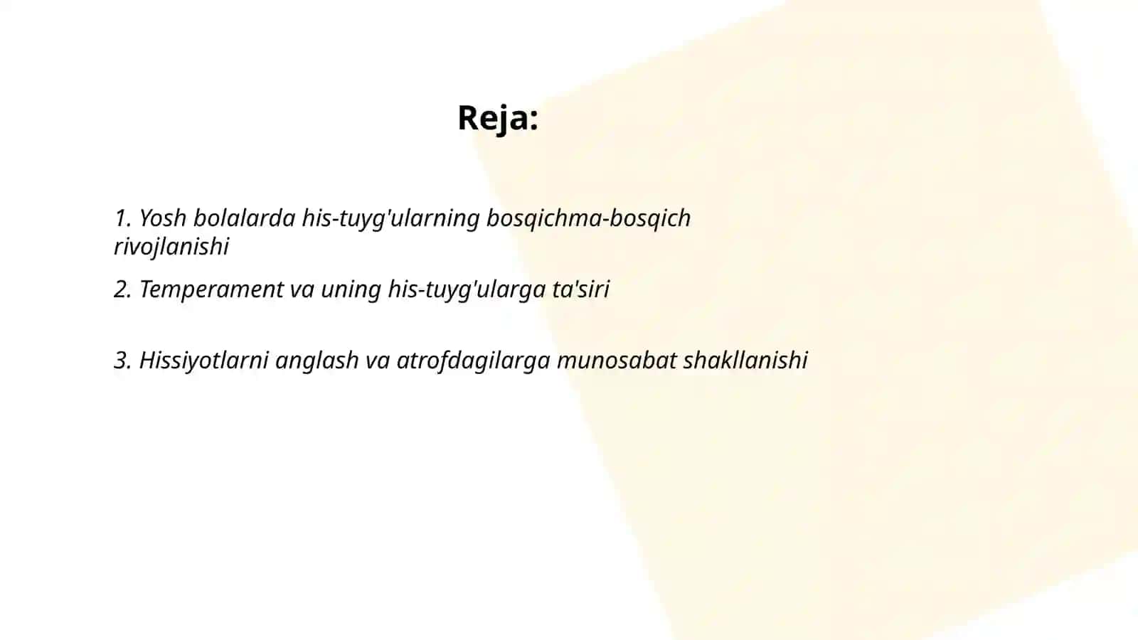 Yosh bolalarning asab ruhiy talimotining elemantlari 2