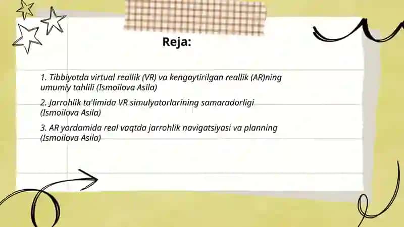 Tibbiyotda vertual reallik (VR) va kengaytirilgan reallik (AR) 2
