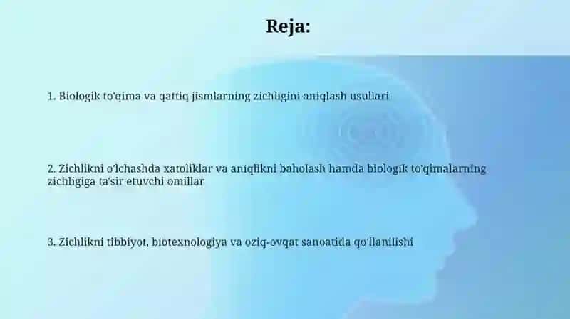 Biologik toʻqimalar va qattiq jismlarning zichligini aniqlash 2