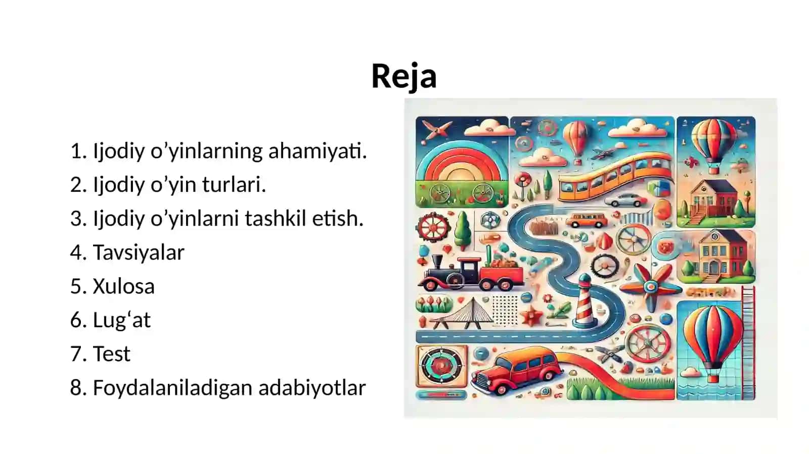 IJODIY  O’YINLAR haqida slayd 2