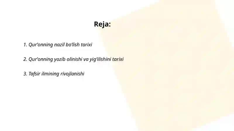 Qurʼon, hadis, fiqh, aqida, ilmlarining shakllanish tarixi 2