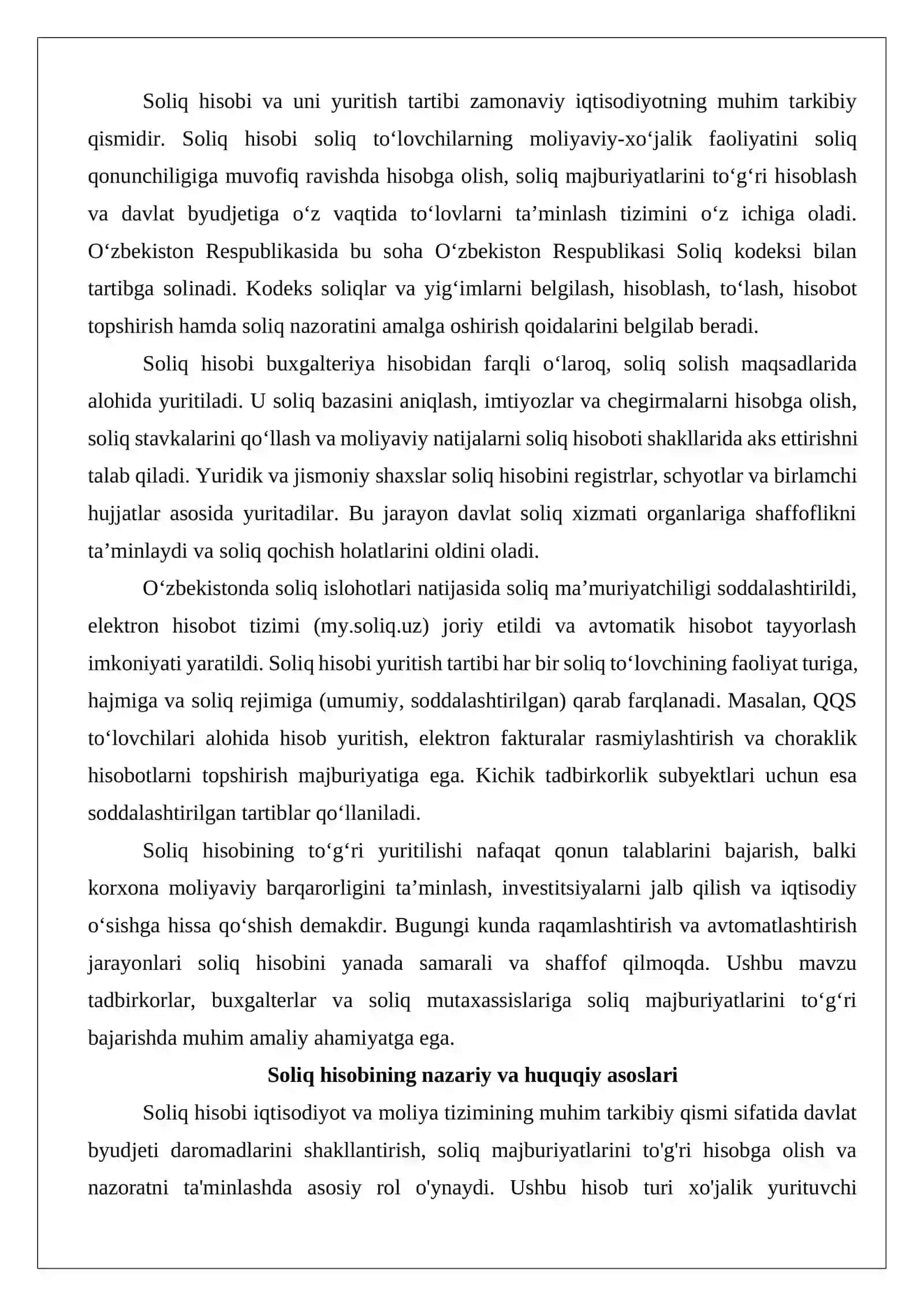 Soliq hisobi va uni yuritish tartibi 2