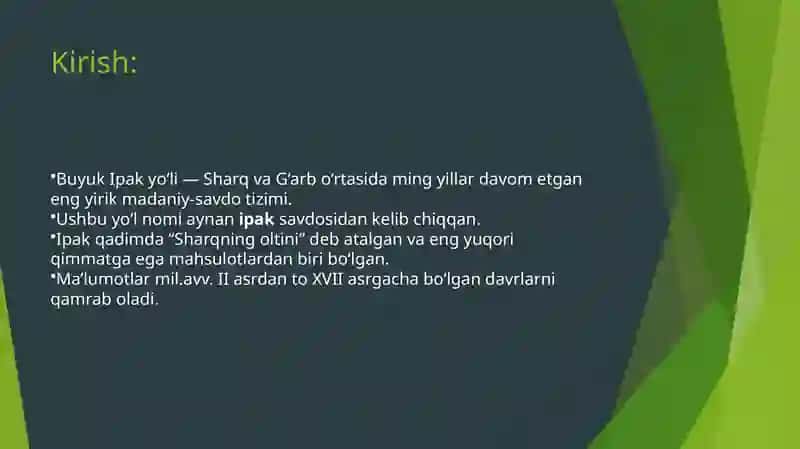 BUYUK IPAK YO‘LIDA IPAK SAVDOSI 2