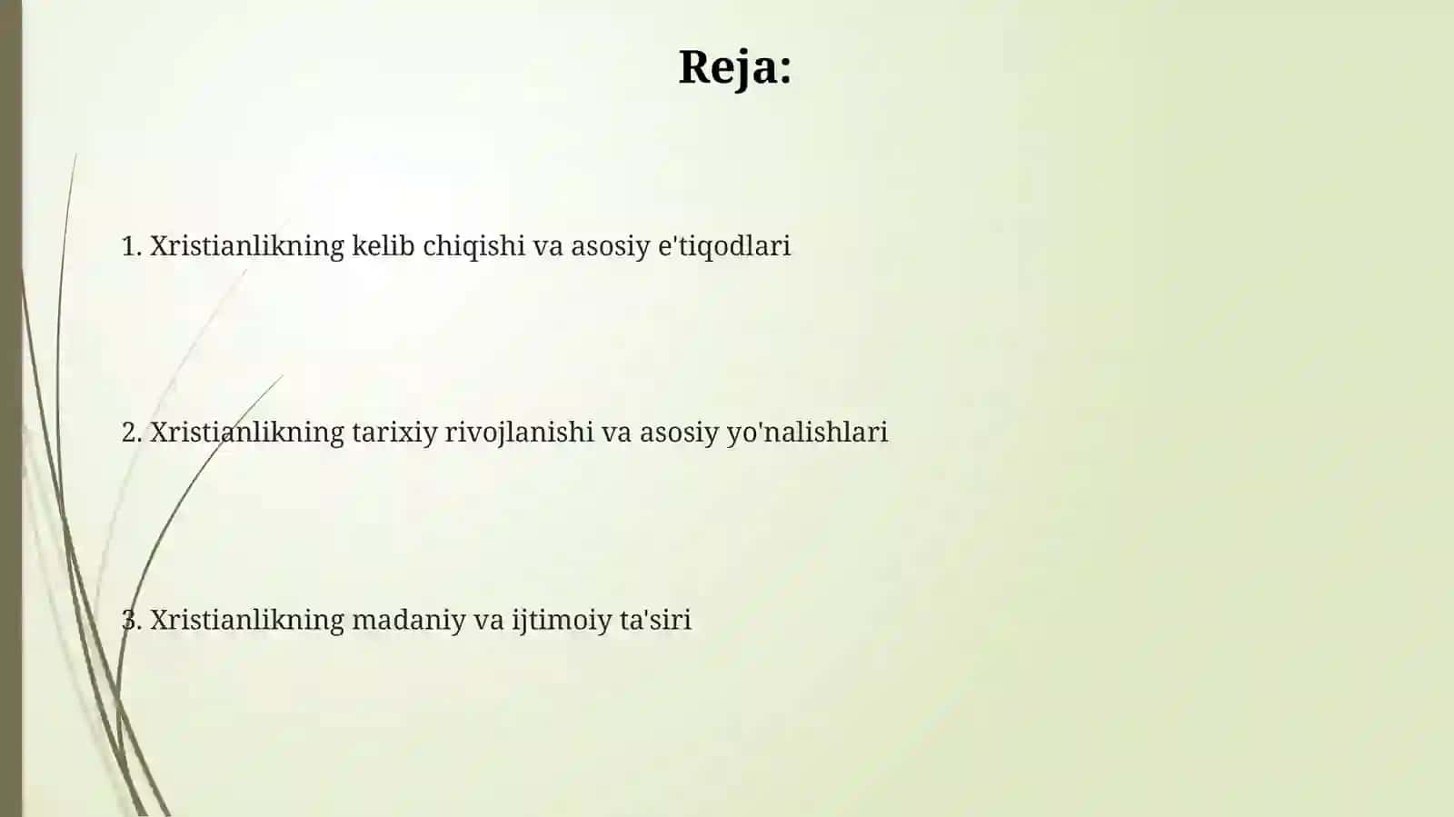 Xristianlikning kelib chiqishi va asosiy e'tiqodlari 2