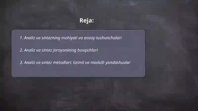 Analiz va sintez 2