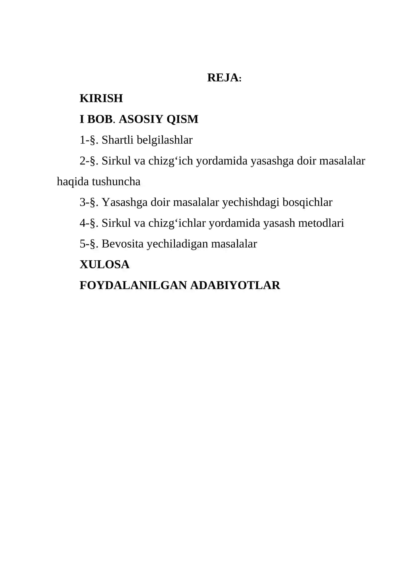 Sirkul va chizg‘ich yordamida yasash aksiomalari. Sirkul va chizg‘ich yordamida yasashga doir eng soda masalalar 2