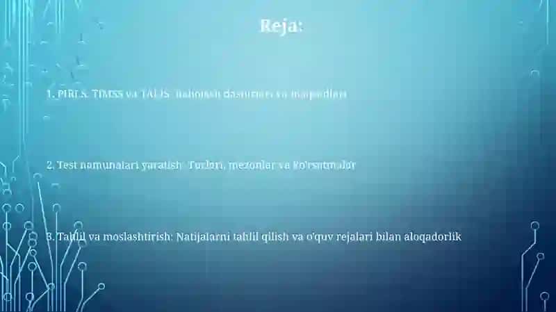 PIRLS, TIMSS, TALIS Baholash Dasturlari 2