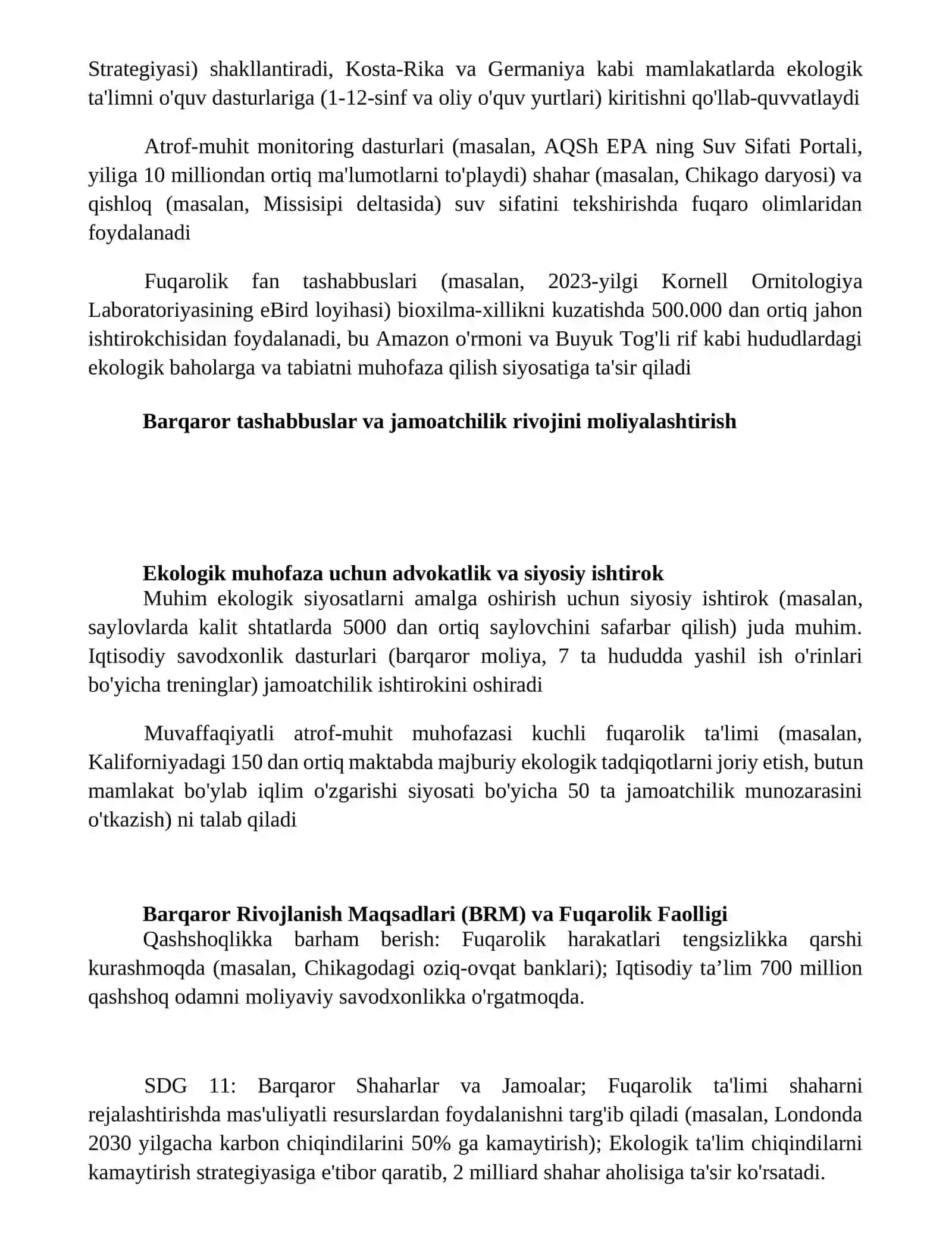 Iqtisodiy va ekologik tarbiya. Fuqarolik tarbiyasi 2