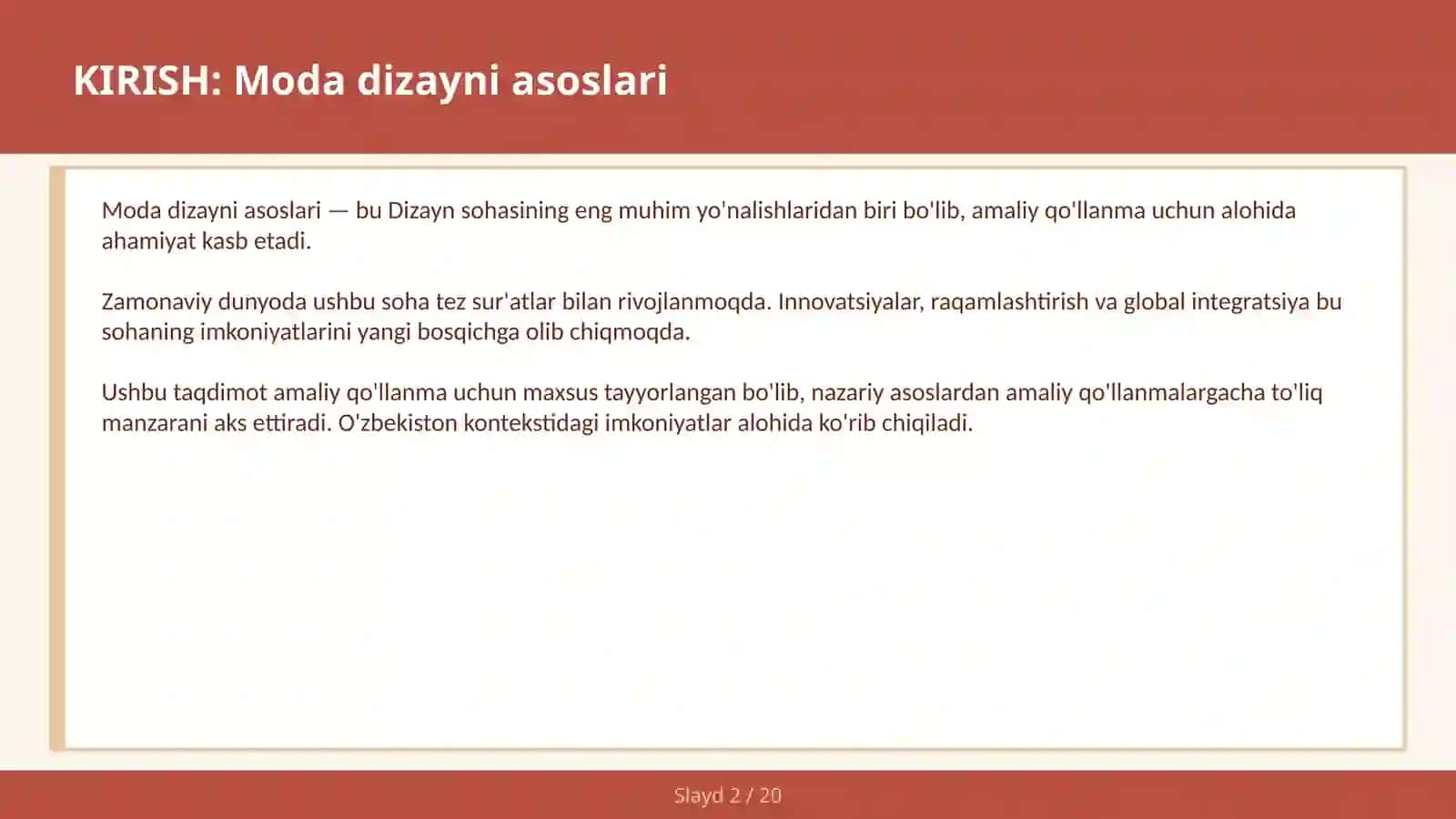 MODA DIZAYNI ASOSLARI 2