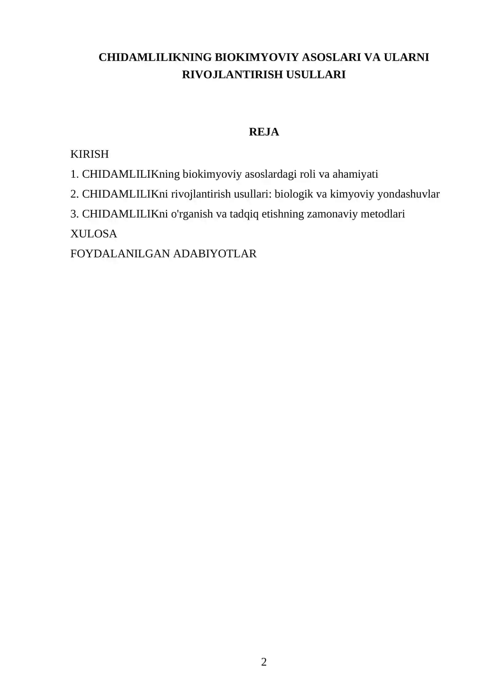 CHIDAMLILIKNING BIOKIMYOVIY ASOSLARI VA ULARNI RIVOJLANTIRISH USULLARI 2