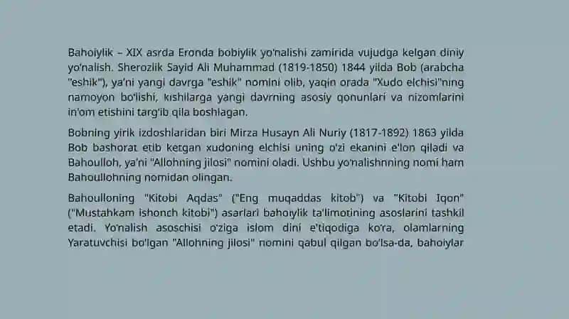 YANGI DINIY HARAKATLAR VA OQIMLAR 2