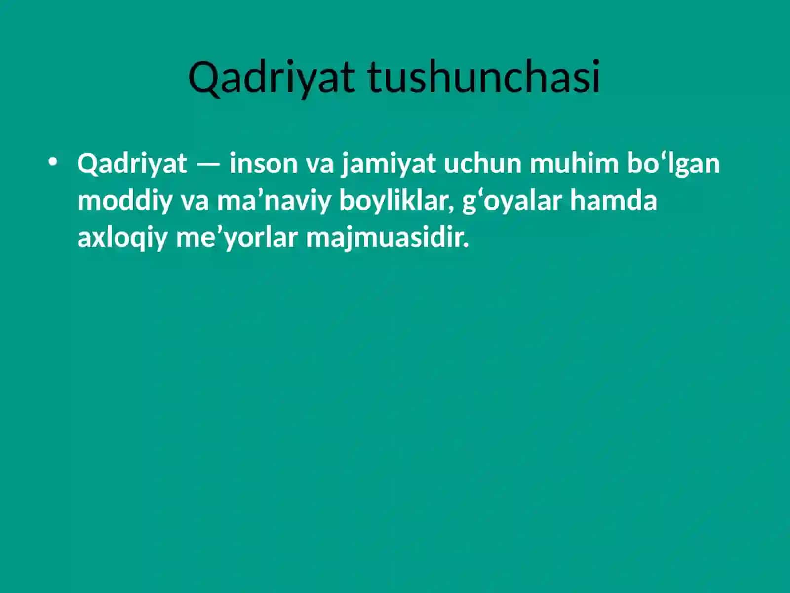 QADRIYATLARNING UMUMAKSIOLOGIK TURLARI 2