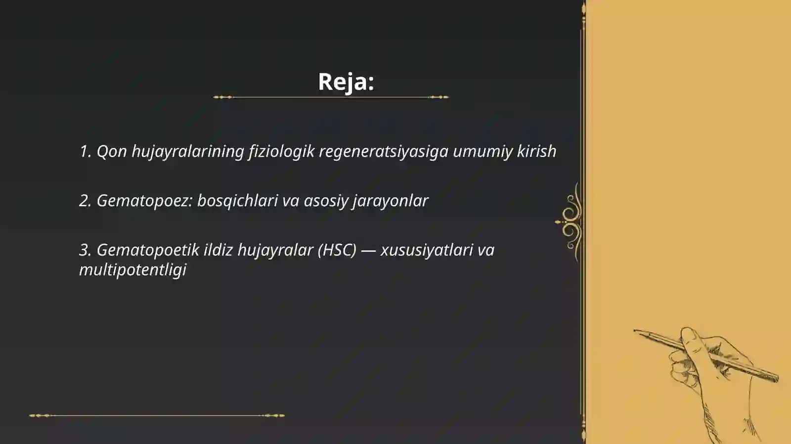 Qon hujayralarining fiziologik regeneratsiyasi 2