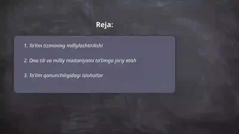 Mustaqillikdan keyin talim sohasidagi oʻzgarishlar 2