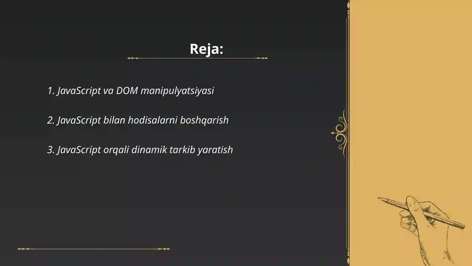 Interaktiv foydalanuvchi interfeysini yaratishda JavaScript tilining imkoniyatlaridan foydalanish 2