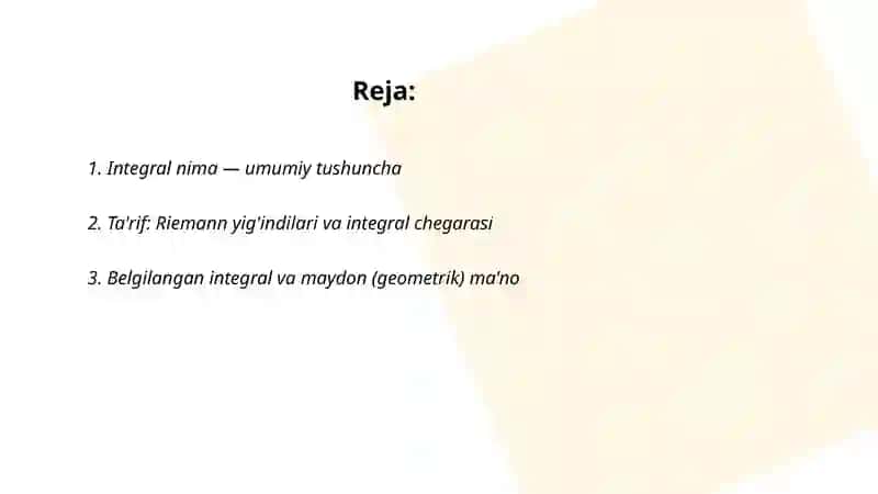 Integral va uning ma'nolari 2