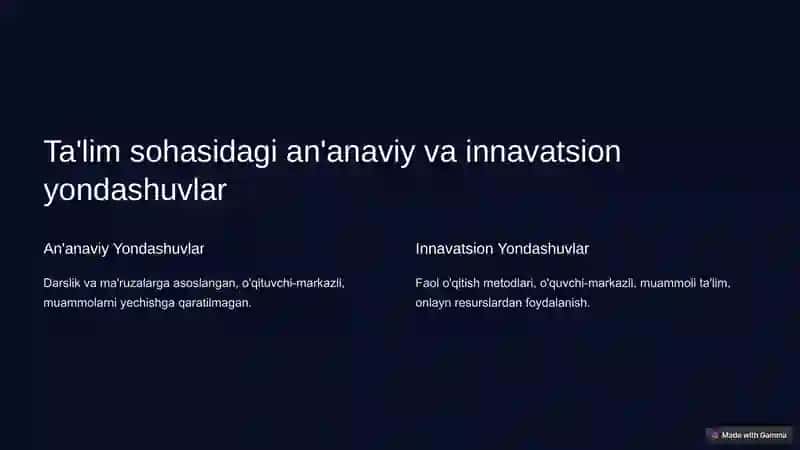 An'anaviy va innavatsion ta'limning qiyosiy tahlili-ijtimoiy pedagogikaning nazariy asoslari 2