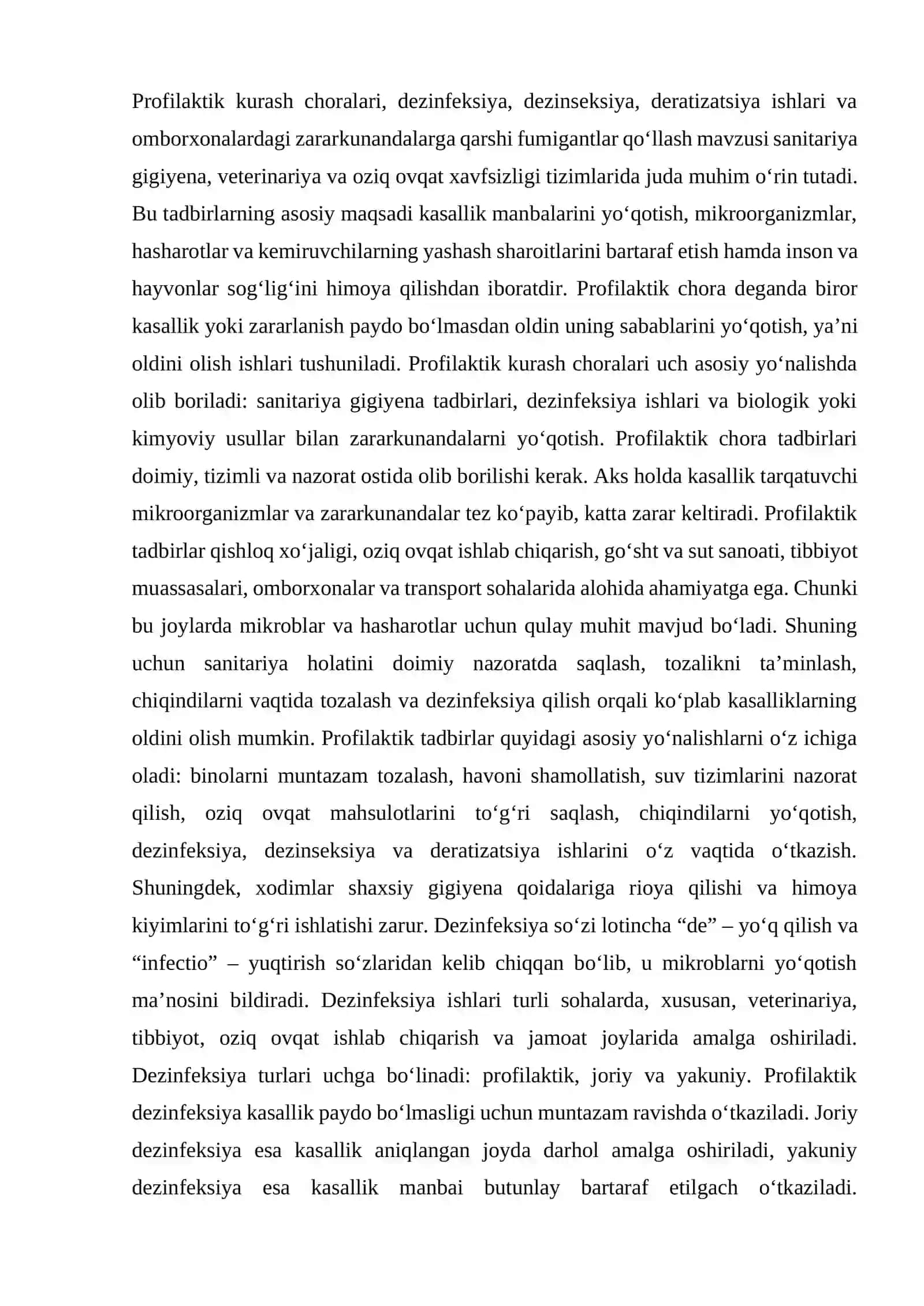 Dezinfeksiya, dezinseksiya va deratizatsiya ishlari 2